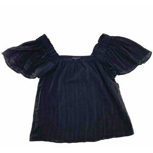 Zac & Rachel Women’s Black Flutter Sleeve‎ Shirt See Photos For Measurements